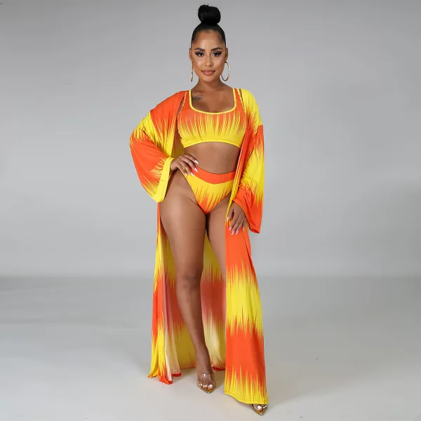 Verona Printed Three-Piece Bikini Set