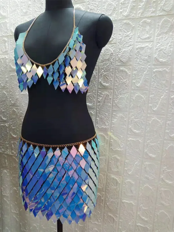 Sequin Embellished Two-Piece Beach Set