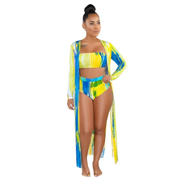 Solaris Printed Bikini Set and Matching Shawl