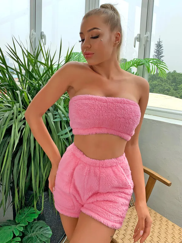 Solid Vest and Shorts Two-Piece Set