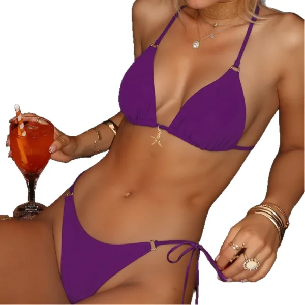 Triangle Bikini Set with Minimalist Strap Detail