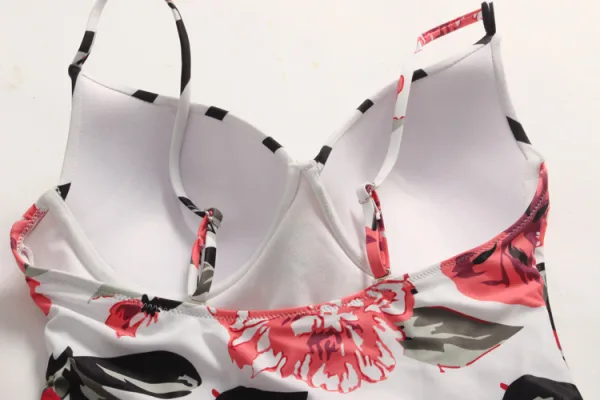 Monochrome Striped Bikini Set