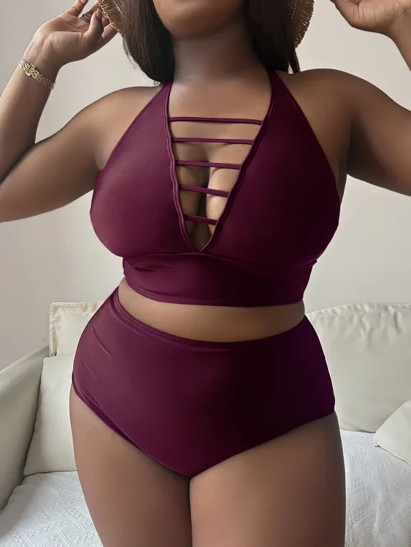 Luna Plus Size Cross-Strap Bikini Set