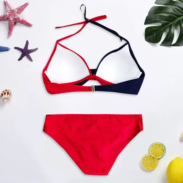 Classic Colour-Block Bikini Set