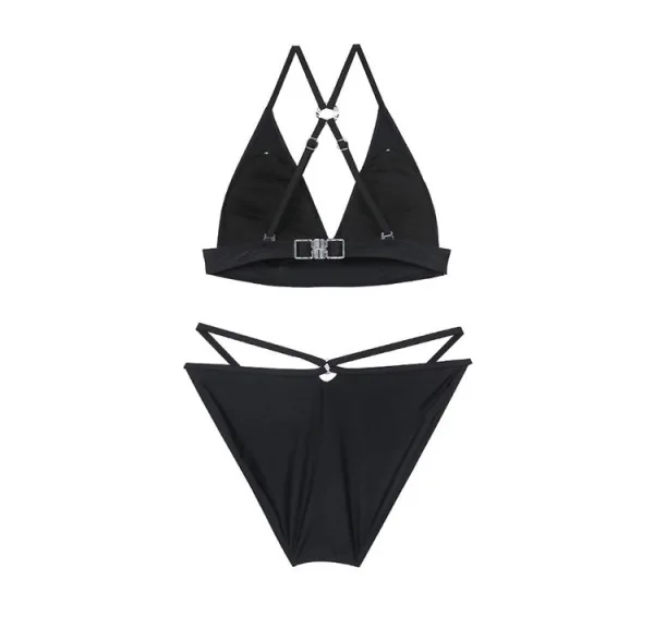 Deep V-Neck Gathered One-Piece Swimsuit