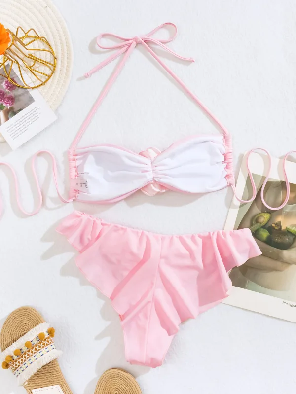 Floral Appliqué Bikini Set