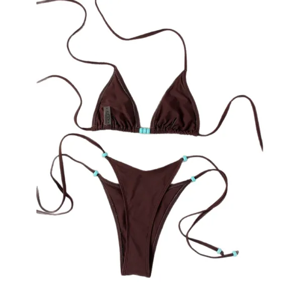 Minimalist Lace-Up Back Bikini Set