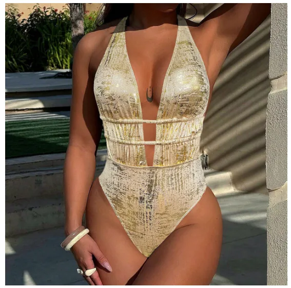 Sereia Cutout One-Piece Swimsuit in Gold