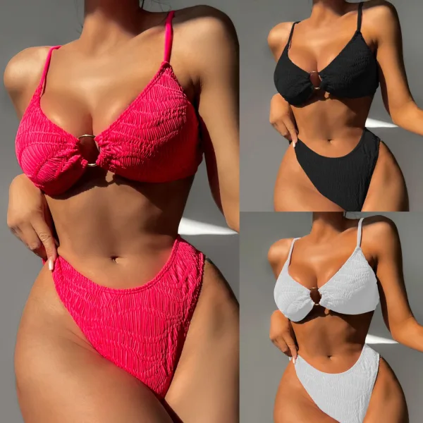 Minimalist Triangle Bikini with Circular Accents