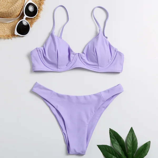 Gathered Triangle Bikini Set