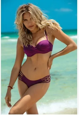 Braided Strap Solid Color Bikini Set
