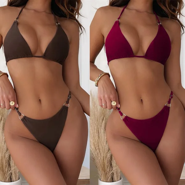 Solid Hue Two-Piece Bikini Set