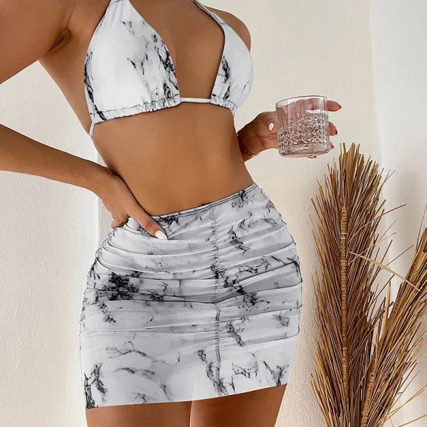 Three-Piece Bikini Set with Coordinating Cover-Up