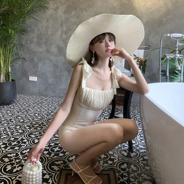 Bow Strap Triangle One-Piece Swimsuit