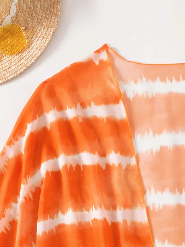 Chiffon Three-Piece Bikini and Cardigan Set