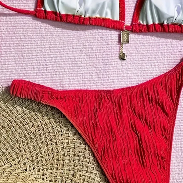 Aura High-Waist Bikini Set in Red