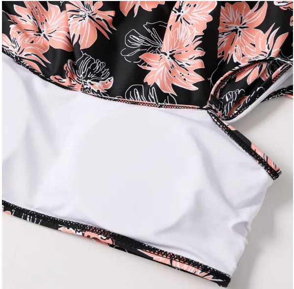 High-Waist Ruffled Bikini Set