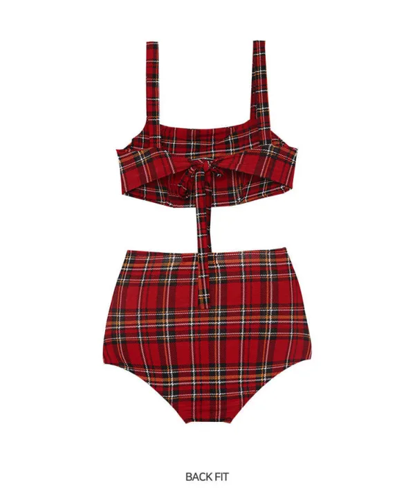 Plaid One-Piece Swimsuit