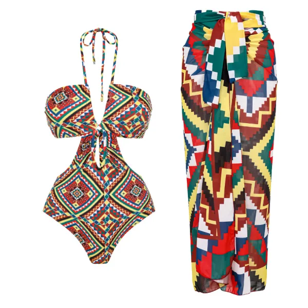 Floral Retro One-Piece Swimsuit