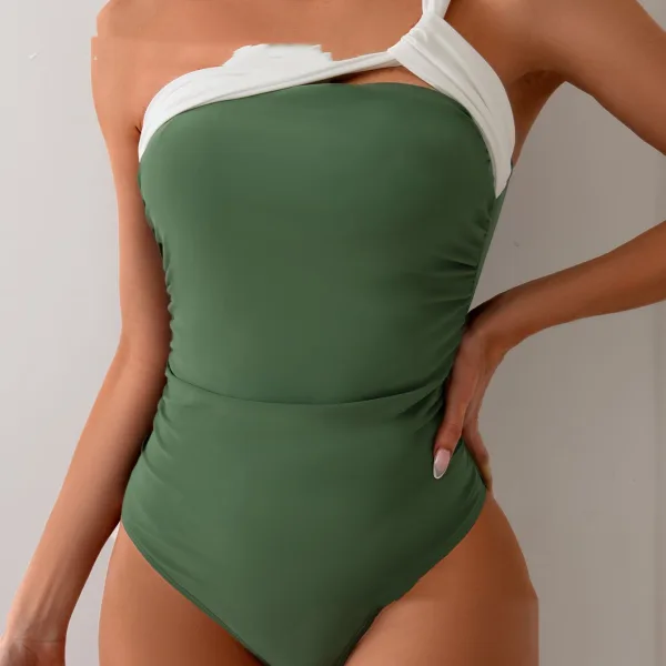Classic Solid One-Piece Swimsuit