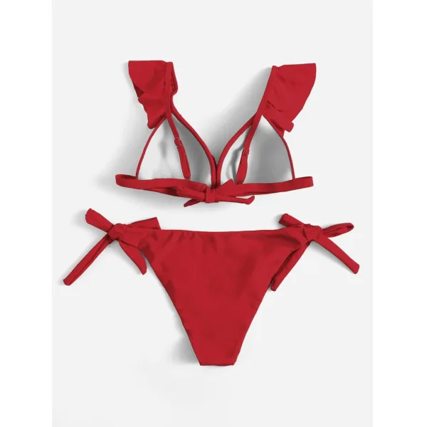 Knotted Ruffle Two-Piece Swimsuit