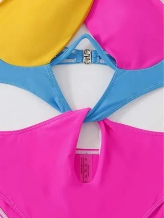 Spliced Bikini Set with Briefs