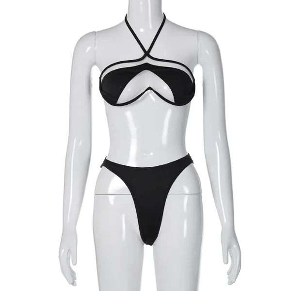 Halter Mesh Bikini Set