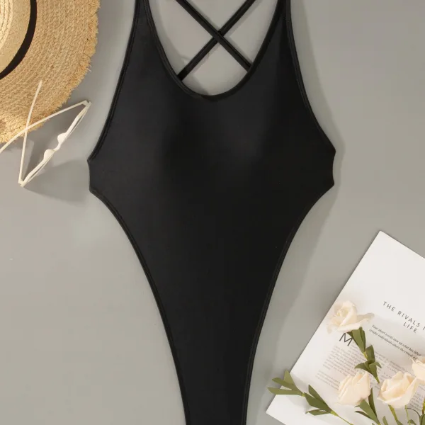 Sereia Backless Cross-Back One-Piece Swimsuit
