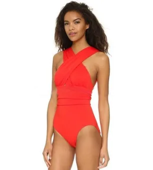 Cross-Front One-Piece Swimsuit