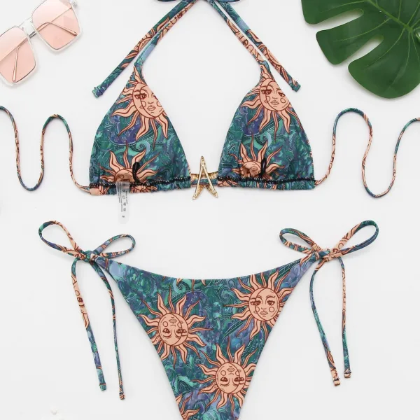 Floral Thong Bikini Set