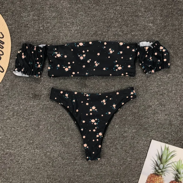 Floral Print Bikini Set with Soft Padding