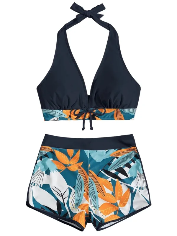 Verano Printed Bikini Set with Sporty Briefs