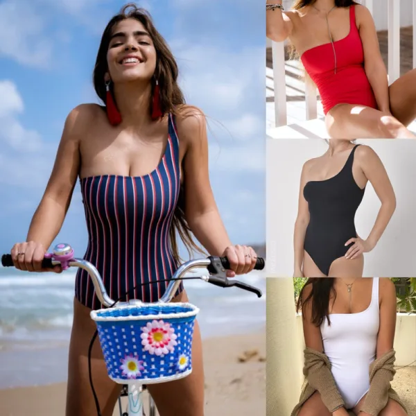 One-Shoulder Cut-Out One-Piece Swimsuit