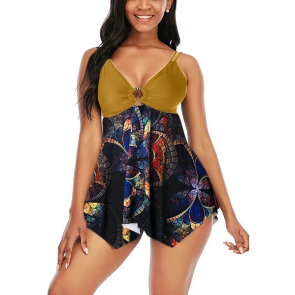 Retro High-Waist Bikini Set with Tummy Control