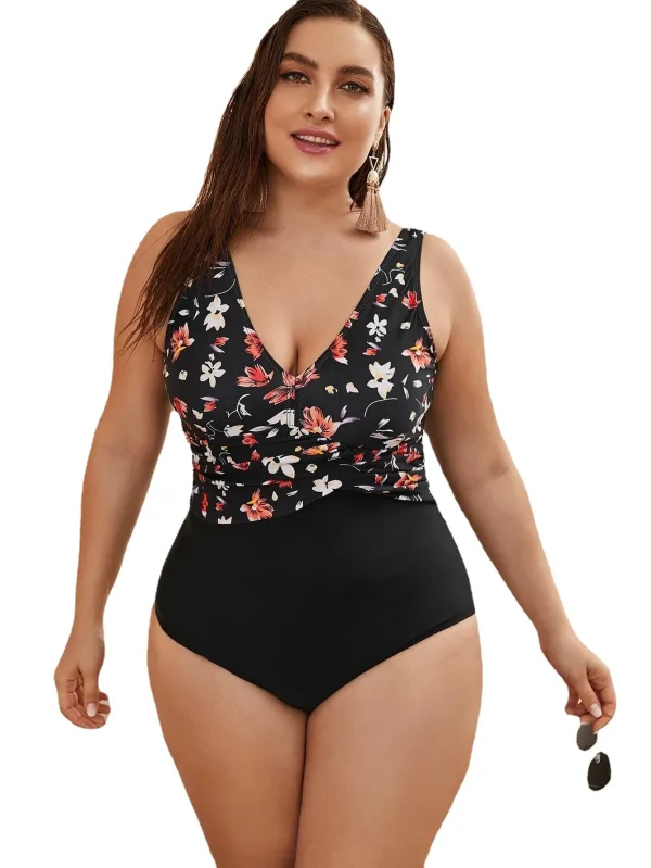 Floral Print One-Piece Swimsuit