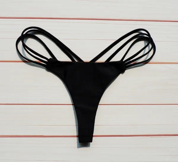 Bows-Detail Solid Bikini Set