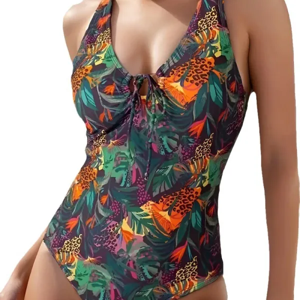 Printed Triangle One-Piece Swimsuit