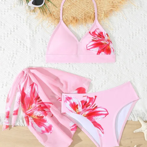 Classic Two-Piece Bikini and Skirt Set