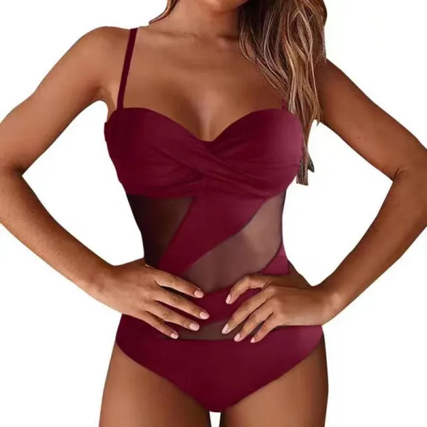 Mesh Panel Cutout One-Piece Swimsuit