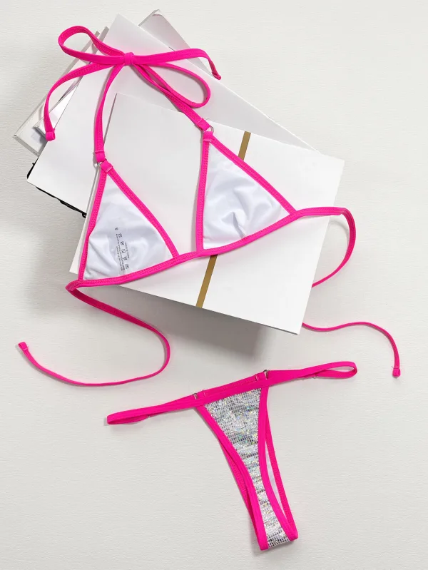 Metallic Triangle Bikini Set