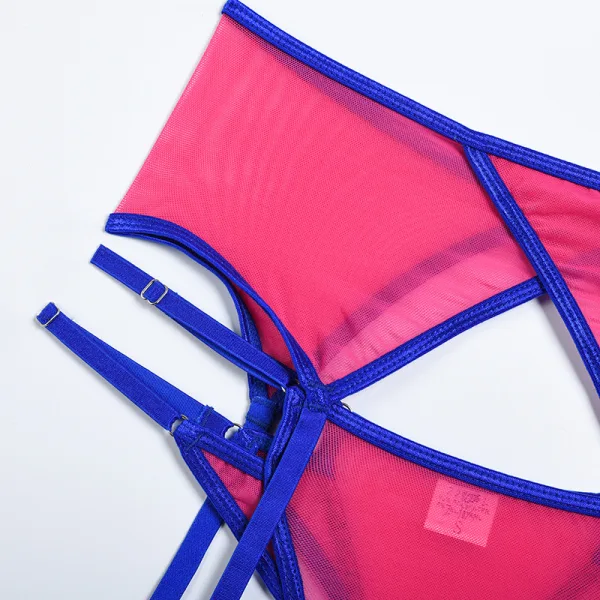 Corset Bikini Set with Mesh Panel Detailing