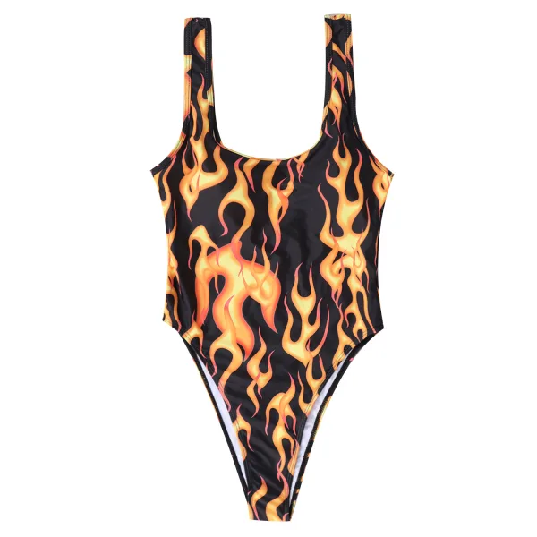 Printed Triangle One-Piece Swimsuit