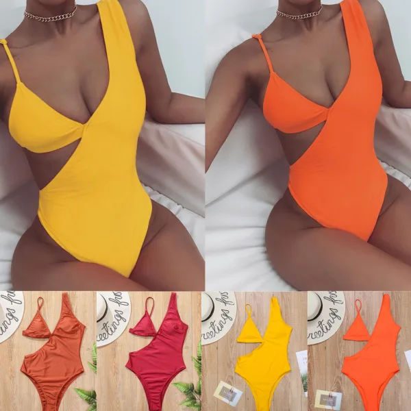 Triangle Bikini Set with High-Waist Bottoms
