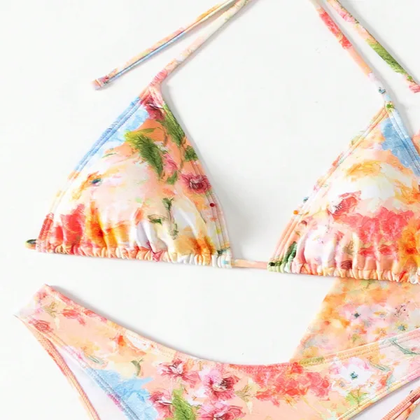 Coastal Printed Bikini and Cover-Up Four-Piece Set