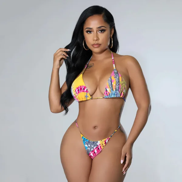 Floral Print Bikini Set with Matching Long-Sleeve Cover-Up