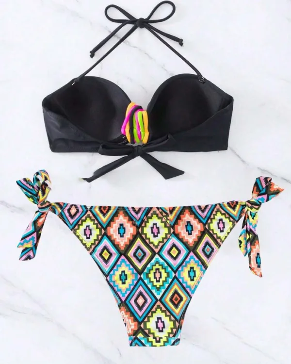 High-Waist Strappy Bikini Set
