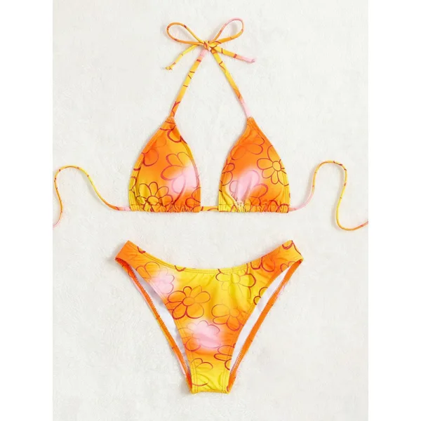 Floral String Bikini Set