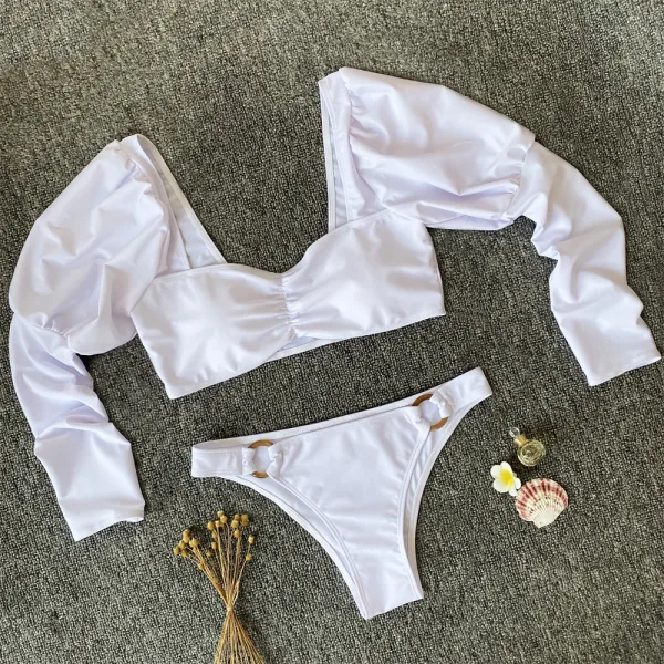 Lantern Sleeve Two-Piece Bikini Set