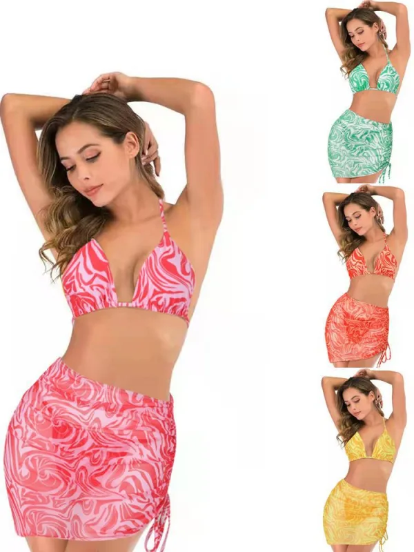 Solstice Three-Piece Bikini and Sarong Set