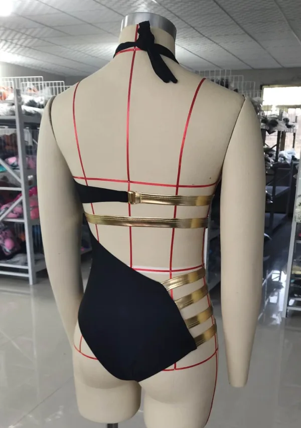 Bronzed Bikini Set with Classic Silhouette